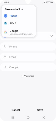 Press the required Google account.