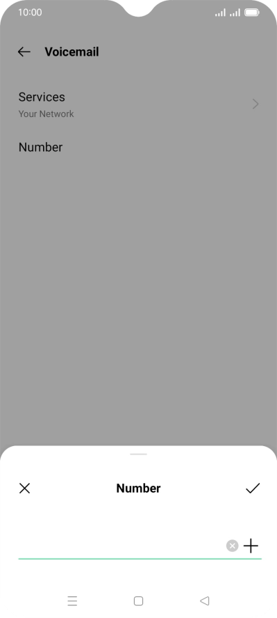 Key in +447836121121 and press the confirm icon.