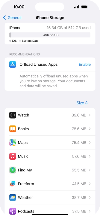 Press the required app.