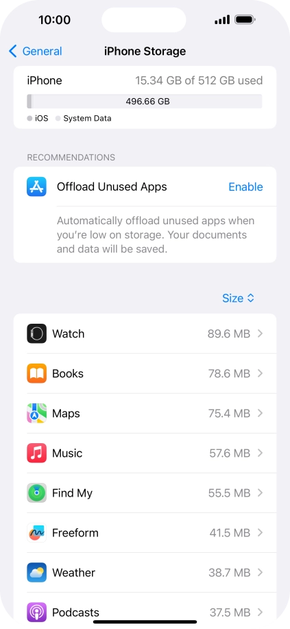 Press the required app.