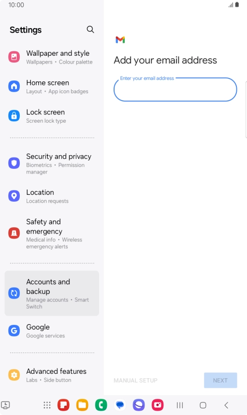 Press the field below 