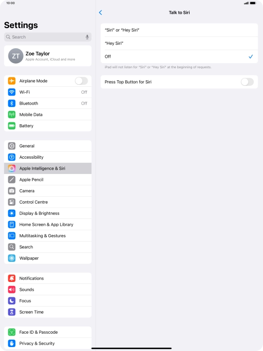 Press the indicator next to 