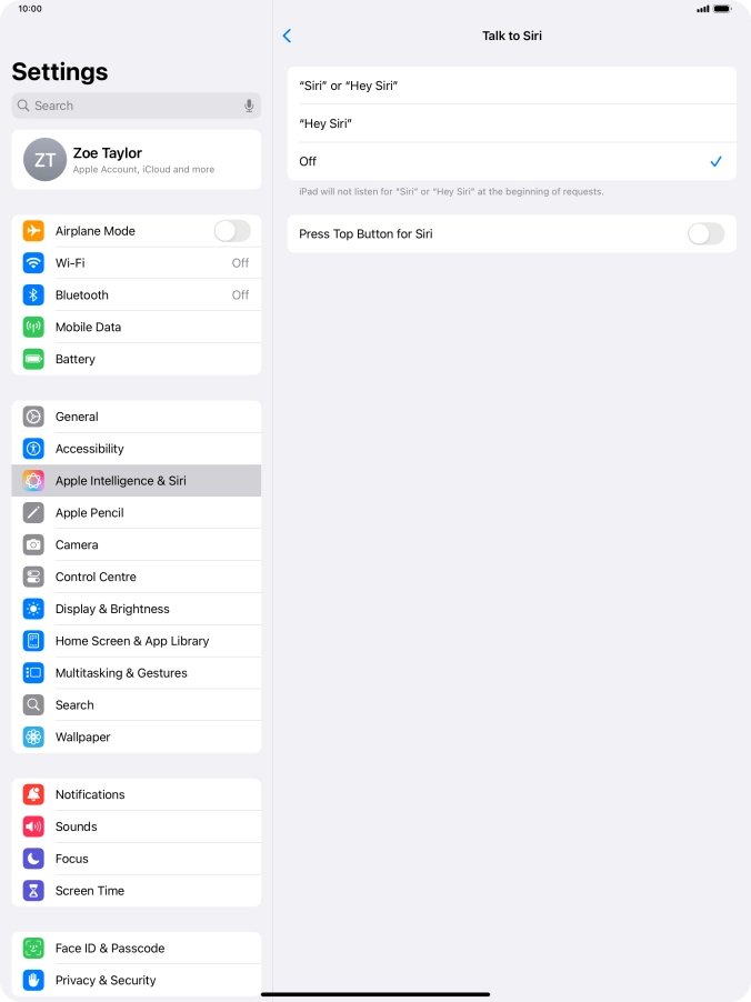 Press the indicator next to 