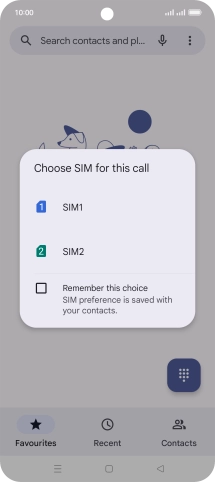 Press the required SIM.