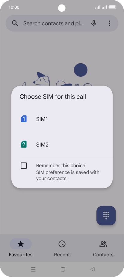 Press the required SIM.