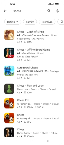 Press the required app. Press the required app.