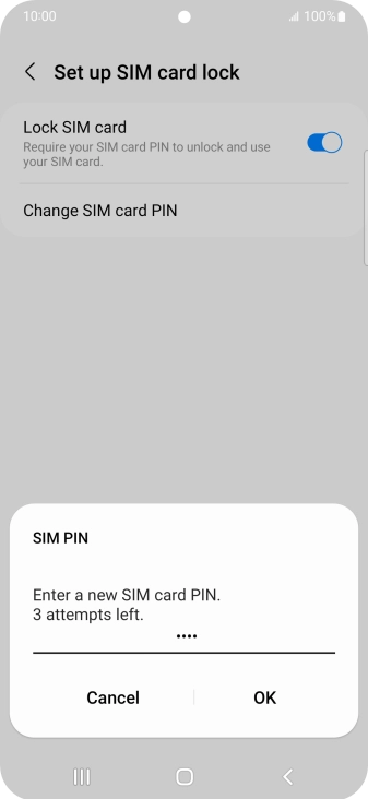 Key in a new four-digit PIN and press OK.