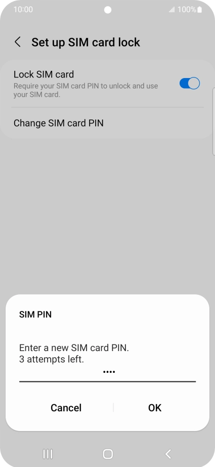 Key in a new four-digit PIN and press OK.