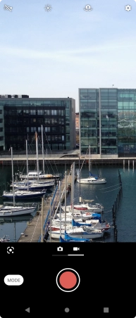 Press the video light icon. Press the video light icon.