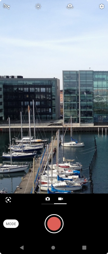 Press the video light icon. Press the video light icon.