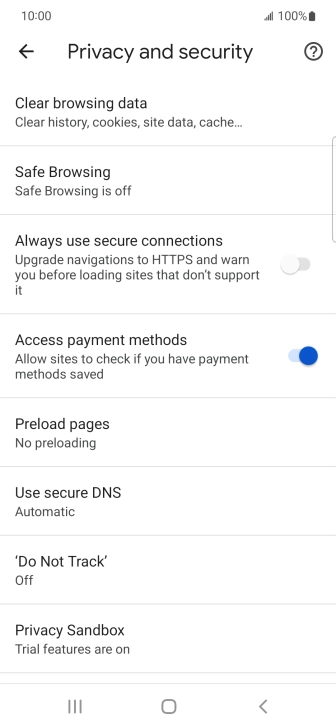 Press Clear browsing data.