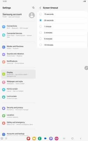 Press the required setting. Press the required setting.