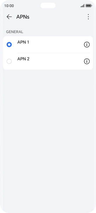 Press the field next to the data connection to activate it.