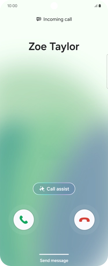 Press and drag the accept call icon right.