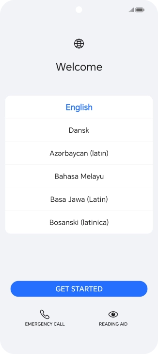 Press the required language.