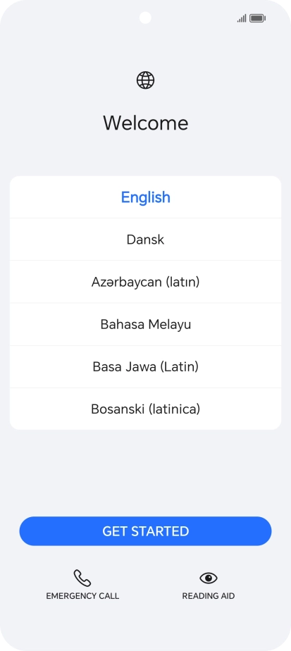 Press the required language.