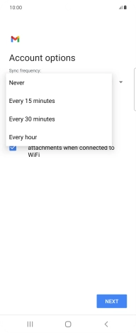 Press the required setting.