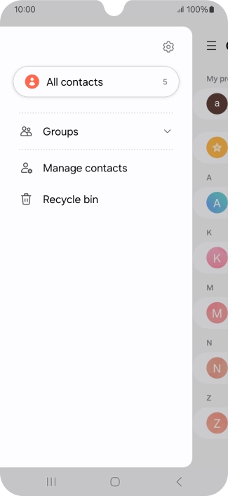 Press Manage contacts.