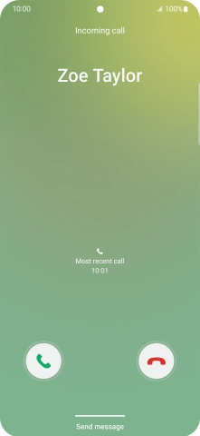 Press and drag the accept call icon right. Press and drag the accept call icon right.