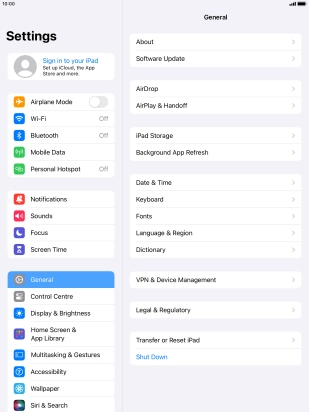Press Sign in to your iPad.
