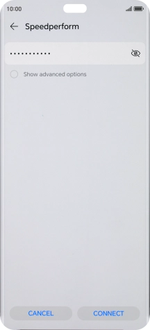 Key in the password for the Wi-Fi network and press CONNECT.