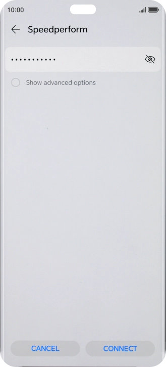 Key in the password for the Wi-Fi network and press CONNECT.