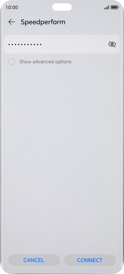 Key in the password for the Wi-Fi network and press CONNECT.