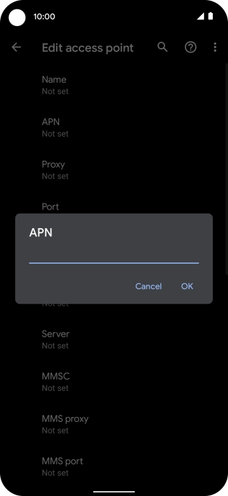 Key in wap.vodafone.co.uk and press OK.