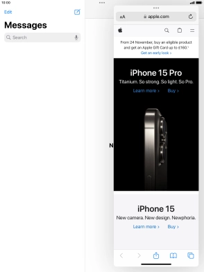 The application now displays on top of the other open application.