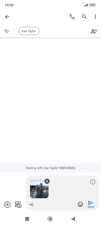 Press the send icon when you've finished your picture message.