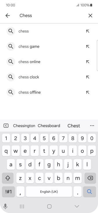 Key in the name or subject of the required app and press the search icon.