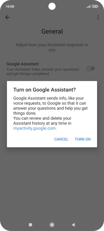 If you turn on the function, press TURN ON.