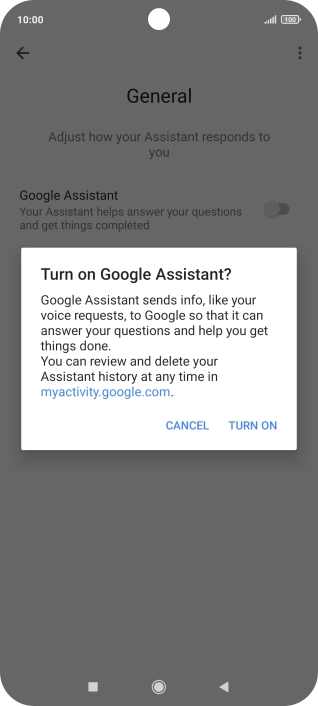 If you turn on the function, press TURN ON.