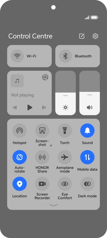 Press the sound mode icon the necessary number of times to turn silent mode on or off.