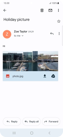 If an application is open on your phone, such as a Mail, you can also use the functions available here, e.g.: Reply to this email.