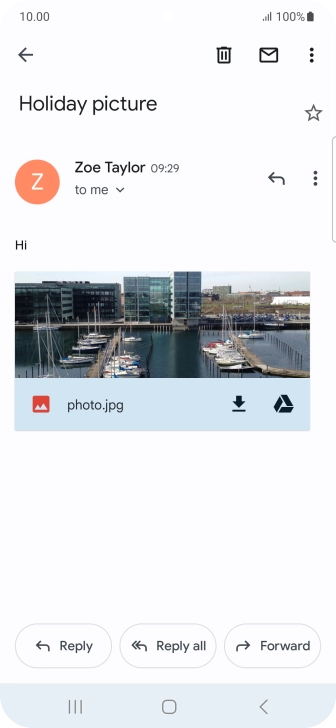 If an application is open on your phone, such as a Mail, you can also use the functions available here, e.g.: Reply to this email.