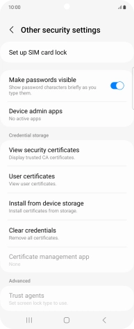Press Set up SIM card lock. Press Set up SIM card lock.