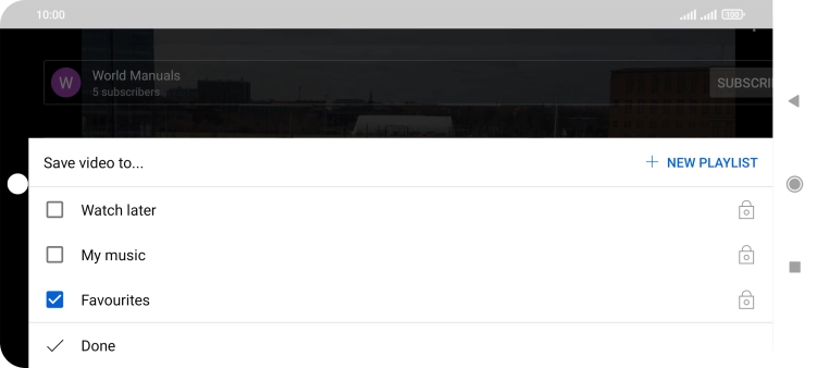 Press the required playlist.