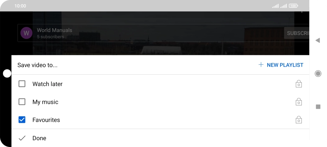 Press the required playlist.
