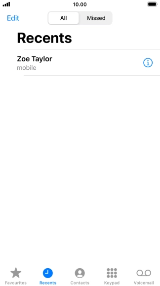 Press the information icon next to the required phone number.