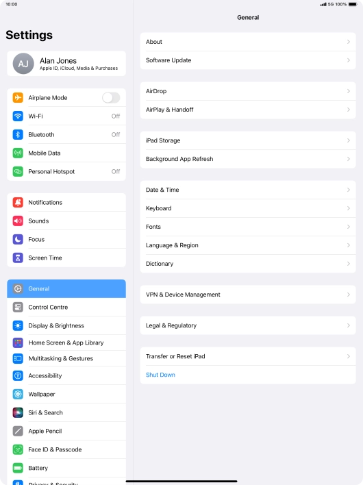 Press Personal Hotspot.
