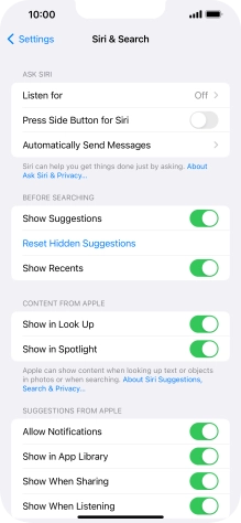 Press the indicator next to 