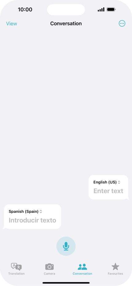 Press the microphone icon and say the required word or sentence.