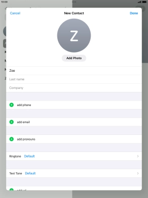 Press Last name and key in the last name.