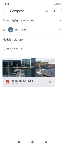 Press the text input field and write the text for your email message. Press the text input field and write the text for your email message.