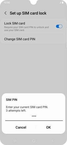 Key in your current PIN and press OK. Key in your current PIN and press OK.