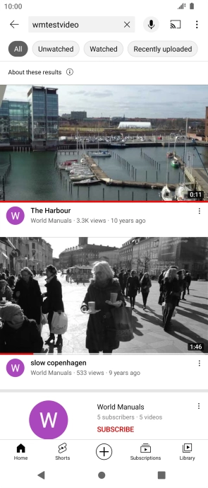 Press the required video clip.