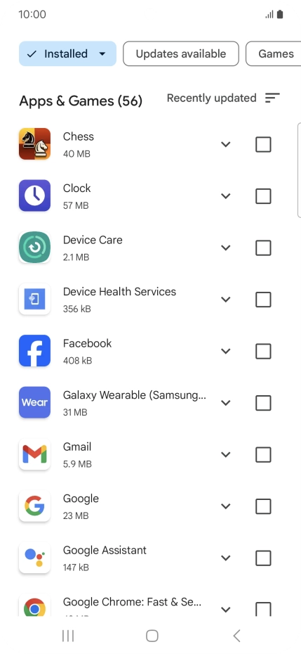 Press the required app.
