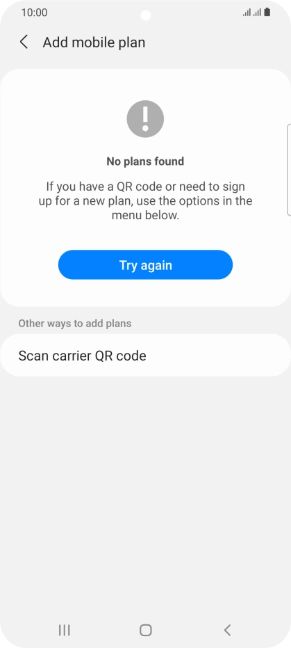 Press Scan carrier QR code.