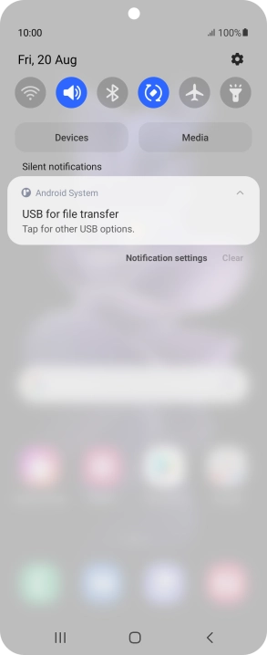 Press Tap for other USB options..